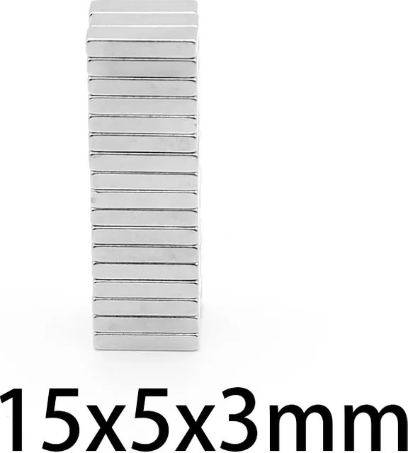 Superstarke Magnetmagnete in Silber für Heim, Büro und DIY, B/T/H: 15 x 5 x 3 mm - Bild 1