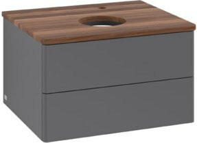 V&B Waschtischunterschrank Antao ohne Frontstruktur in Anthrazit, B/T/H: 60 x 36 x 50 cm - Bild 1