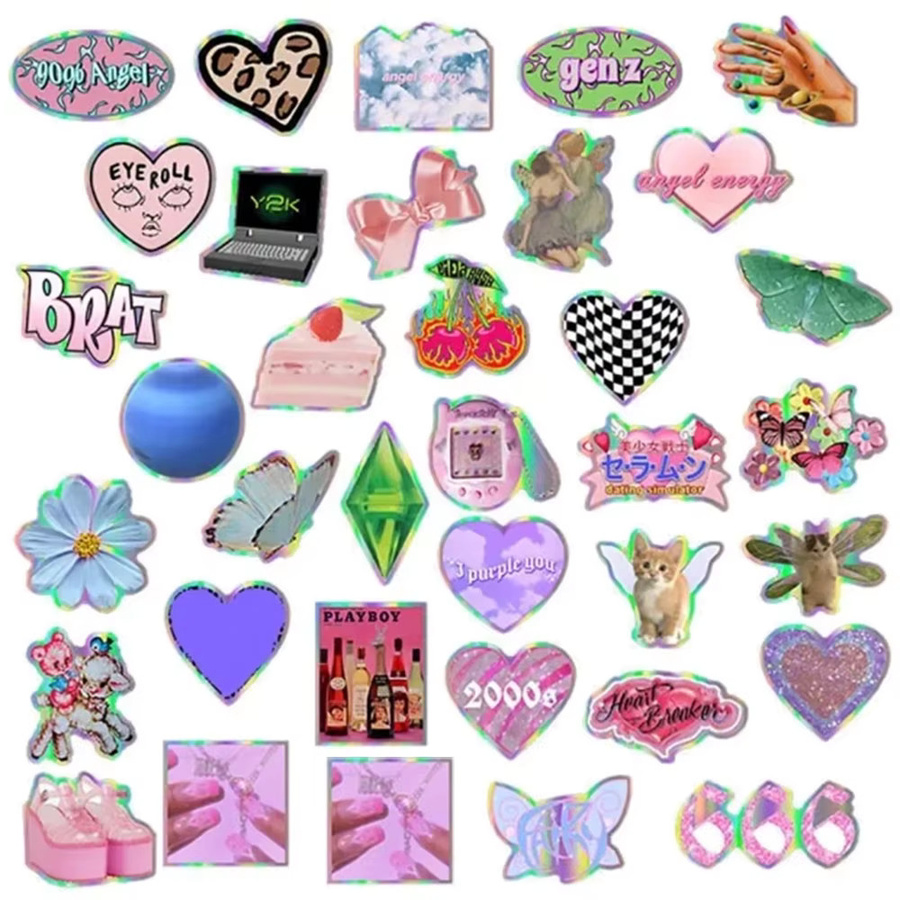 50 Stück GOGOTU Y2K Sticker Set in Rosa und Multicolour für Scrapbooking, Laptop und Schreibwaren - Bild 4