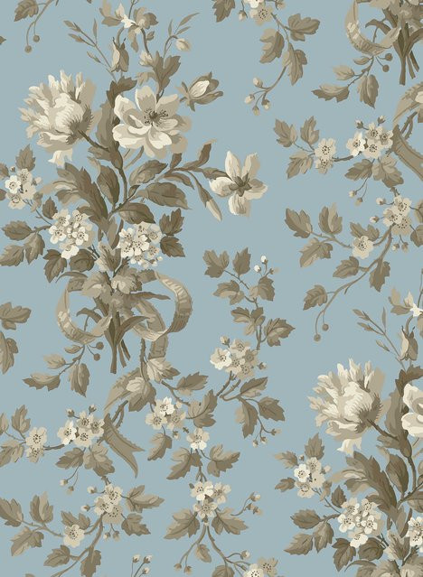 Boråstapeter Wallpaper Tullgarn 8062 Blau Florales Vlies Tapete - Bild 1
