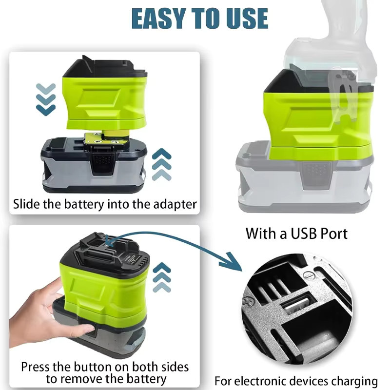 Akku-Adapter für Ryobi ONE+ 18V Li-Ionen-Akkus auf Makita 18V Li-Ionen-Elektrowerkzeuge Konverter für P107 und P108 - Bild 6