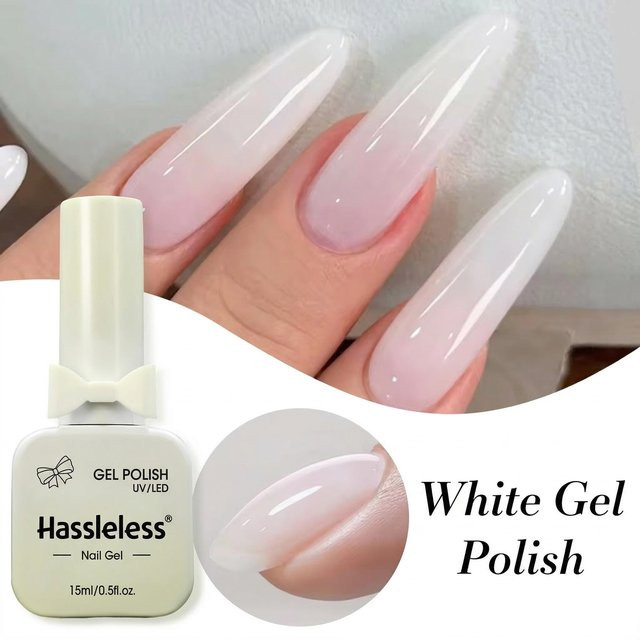 Hassleless Jelly-Gel-Nagellack, milchig-weiß, 15 ml - Bild 1