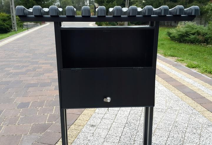 Robuste Friedhofsbank mit Kasten und 4 Beinen aus Stahl und Kunststoff, Breite: 80 cm - Bild 4