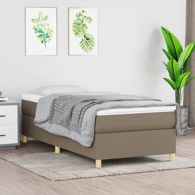 vidaXL Boxspringbett aus Stoff in Taupe, B/T: 90 x 190 cm - Bild 2