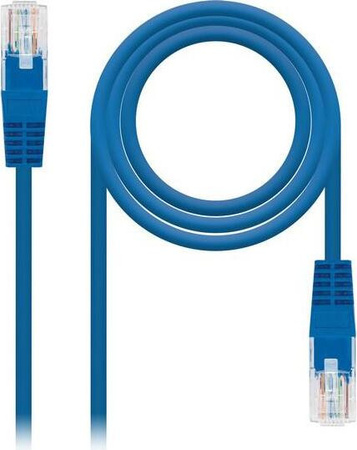 Nanocable Cat5e U/UTP Netzwerkkabel mit RJ-45 Steckern, Länge: 1 m, Blau