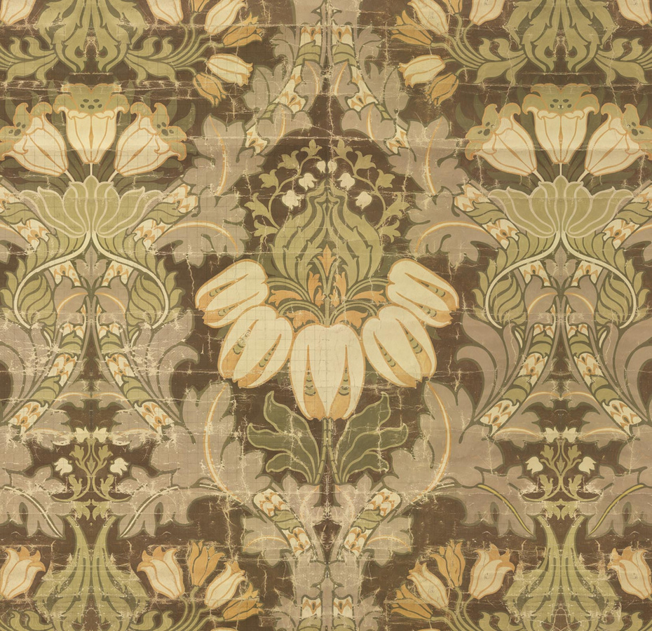 NLXL Mural Big Pattern Luther Wandtattoo mit abstraktem Floral-Design in Multicolour im Vintage-Stil - Bild 1