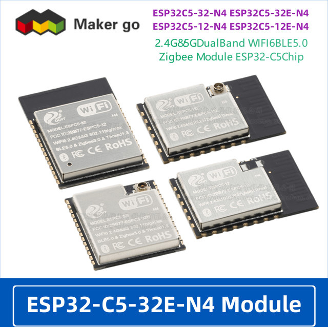 QSZNTEC ESP32-C5 Dual Band WIFI6 Modul mit 2,4GHz und 5GHz, BLE 5.0 und Zigbee in Schwarz - Bild 1
