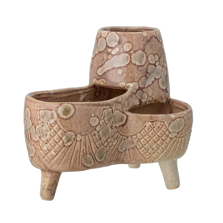 Bloomingville Blumentopf Shaya aus Keramik in Beige, Durchmesser: 21,5 cm, Höhe: 15 cm - Bild 1
