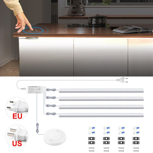 Drahtlose LED Bar Lampe mit Hand-Scan Motion Sensor und Touch Control für Schrank und Küche, 12V integrierte LED Unterbauleuchte - Bild 1