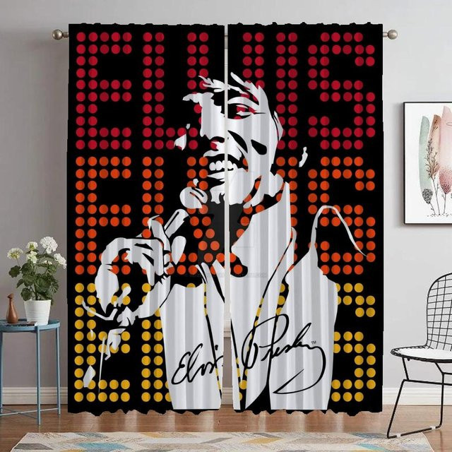 Elvis Moskitonetze aus Tüll als elegante Raumvorhänge für Schlafzimmer und Wohnzimmer, 2 Stück, Schwarz, Breite: 86 cm, Höhe: 137 cm - Bild 1