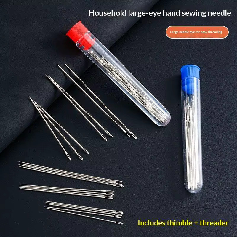 Nähnadel-Set aus Edelstahl mit Nadelreißer und Aufbewahrungsröhre in Silber und Multicolour für Haushaltsreparaturen, Stickerei und DIY-Projekte - Bild 2