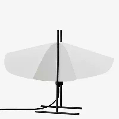 Motarasu Cho Tischleuchte in Weiß mit modernem Dome-Design aus Glas und Metall - Bild 1