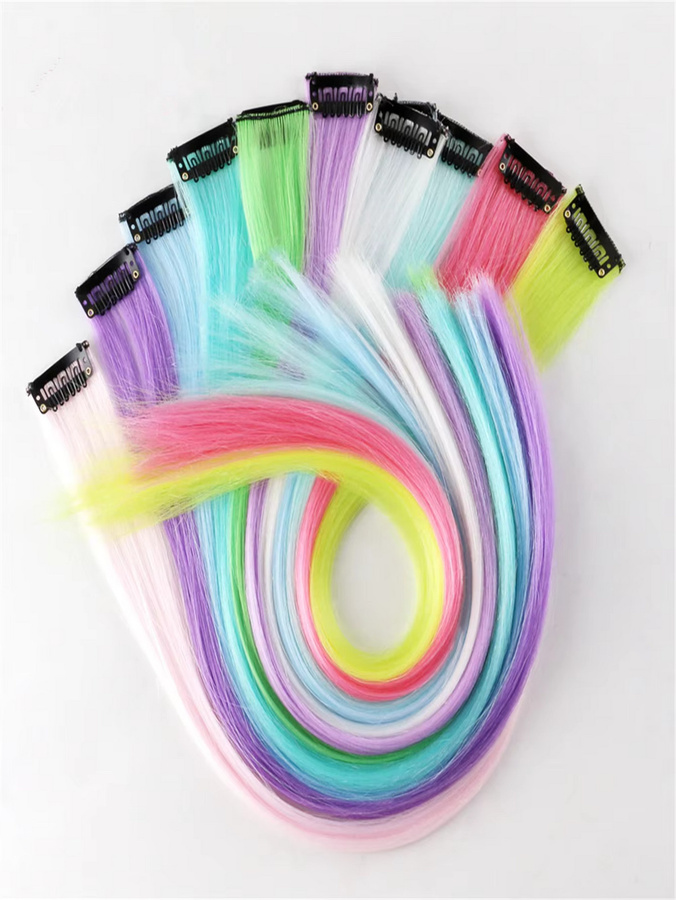 EZ&AS Clip-in-Kunsthaarverlängerungen, 50,8 cm, gemischte Farben, fluoreszierend - Bild 2