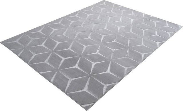 Kayoom Teppich Calma in Silber mit geometrischem Design, modern und pflegeleicht, B: 160 cm, L: 220 cm - Bild 1