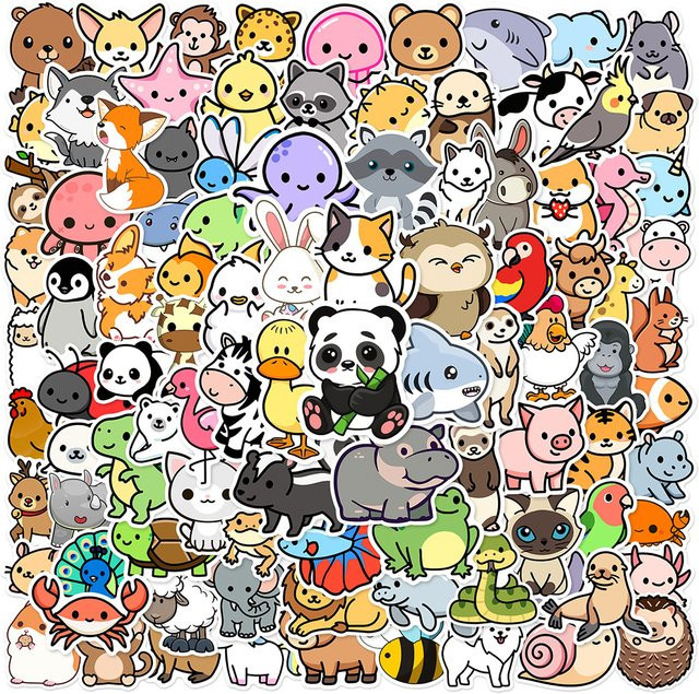 Charile Tier-Cartoon-Aufkleber, DIY-Sticker-Aufkleber, 10 Stück, multicolour - Bild 1