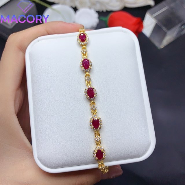 MACORY Armband, 925 Silber, Rubin, Damen - Bild 1