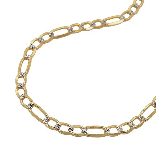Colfem Kette Figaro-Panzer, bicolor Gold 585, 45 cm, Unisex - Bild 1