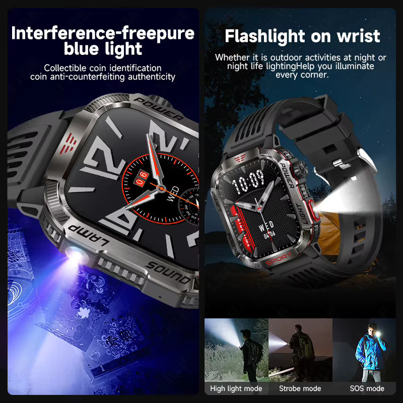 LIGE Smartwatch, Schwarz, Silikon, GPS, Kompass, Wasserdicht - Bild 4