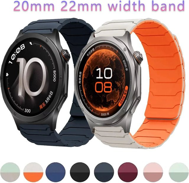 OnePlus Uhrenarmband Silikon, 20 mm, 22 mm, Schwarz, Unisex - Bild 1