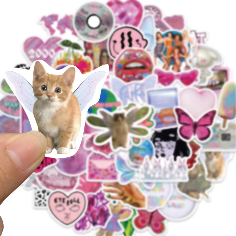 58 Stück Rosa Kawaii Harajuku Mädchen Y2K Aufkleber für Skateboard Koffer und Helm von BulingBulingStickers Store - Bild 2