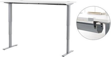 Schäfer Shop Genius Schreibtisch Aero Flex, elektrisch höhenverstellbar, weiß, B: 160 cm, T: 80 cm, H: 62 - 128 cm, inklusive Kabelkanal - Bild 1