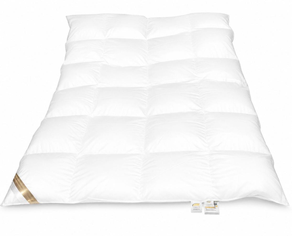 Betten Hofmann Premium Winter Daunendecke mit Hochsteg Kassettenfüllung, Farbe: Weiß, B x L: 135 x 200 cm - Bild 1