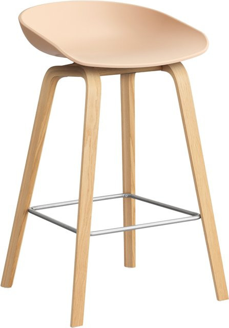 HAY About A Stool AAS 32 Hocker in Orange mit Eichenholz oder Walnussholz und Polypropylen - Bild 1
