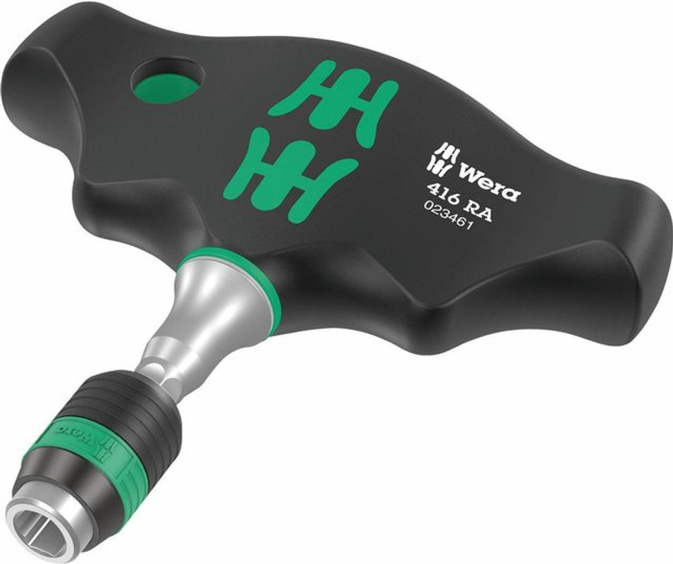 Wera Quergriff-Bits-Handhalter 416 RA mit Ratschenfunktion und Schnellwechselfutter in Schwarz-Grün - Bild 2