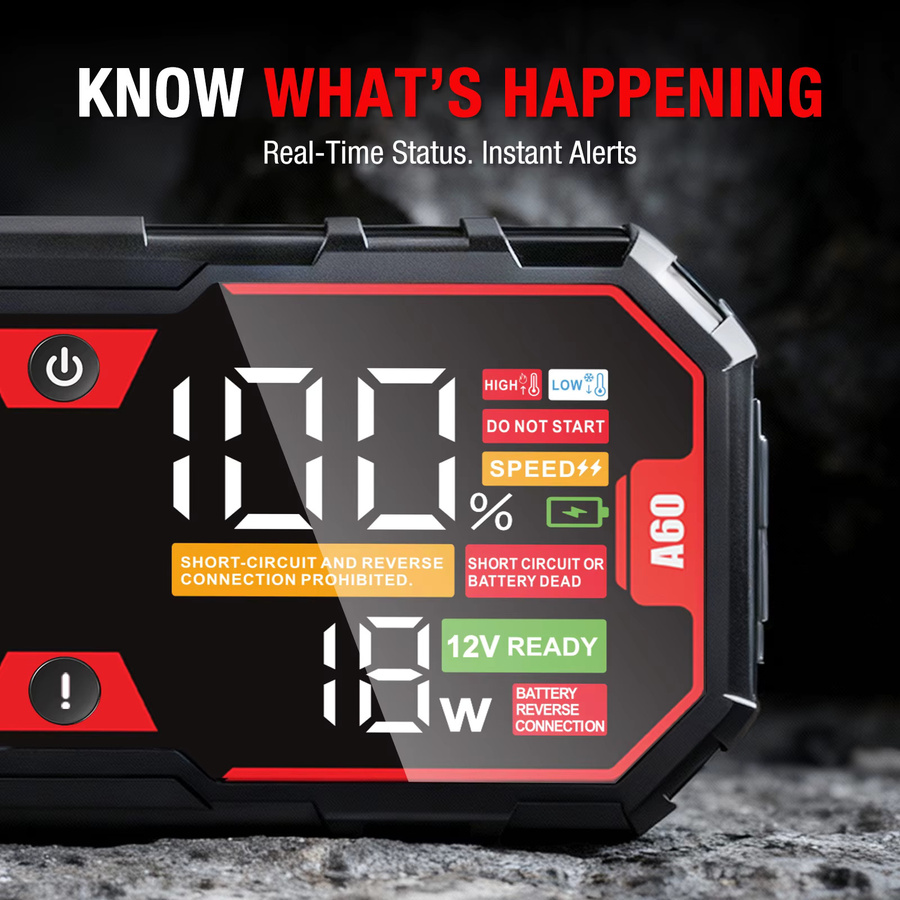 AdoreTrip Tragbares Auto-Starthilfegerät 6000A 12V Batterie-Booster Powerbank in Schwarz - Bild 3