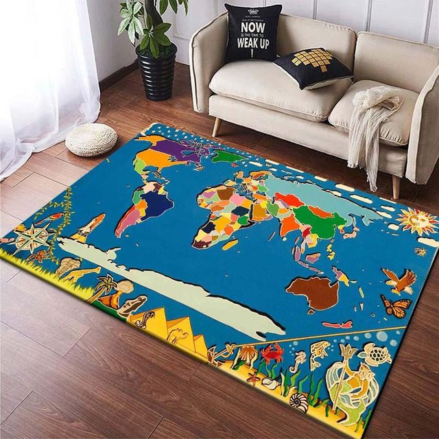 Wucifang Jewelry Vintage Navigationskarte Teppich in Multicolour, B/T/H: 60 x 40 x 1 cm - Bild 1