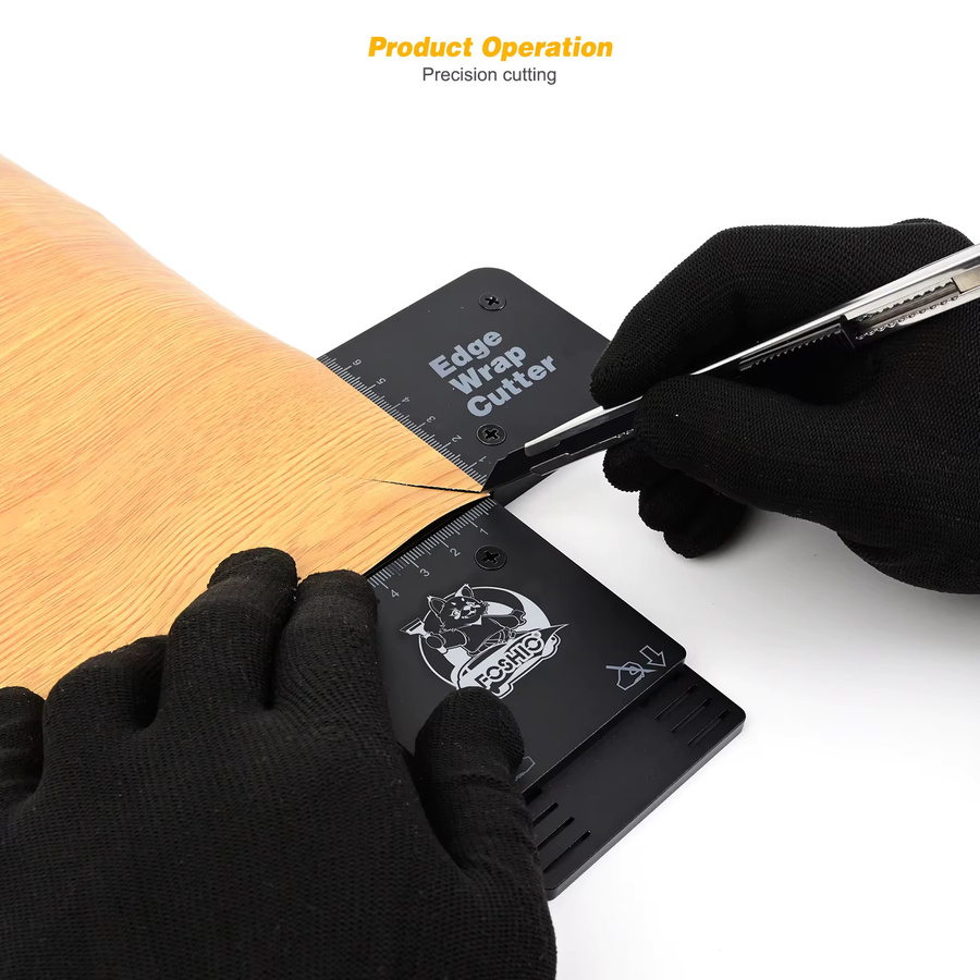FOSHIO Rechtwinkliges Schneidebrett in Schwarz als Präzisions-Schneidehilfe für Vinyl-Autoverpackungen, Fenstertönungsfolien und Tapetenaufkleber - Bild 2