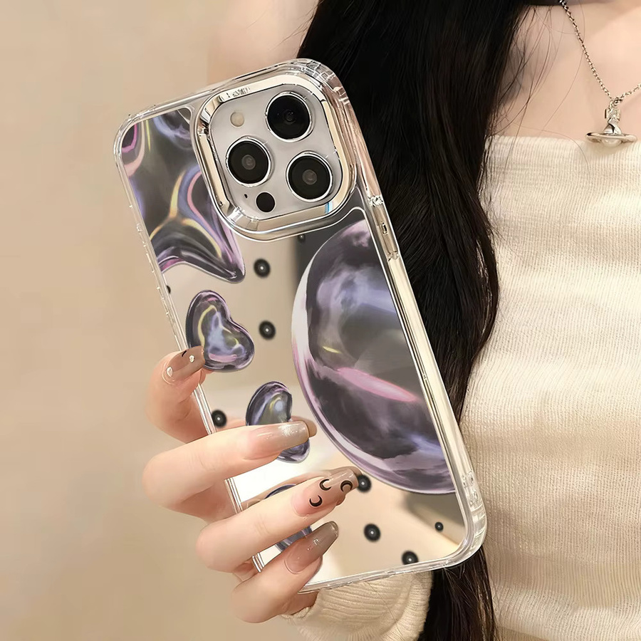 Luxus Herz Make-up Spiegel Handyhülle für Apple iPhone 17 Pro Max - Bild 5