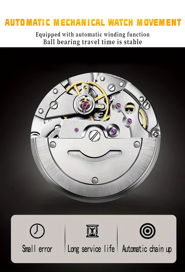 Dianpai Armbanduhr, Automatik, Edelstahl, Weiß, Herren - Bild 3