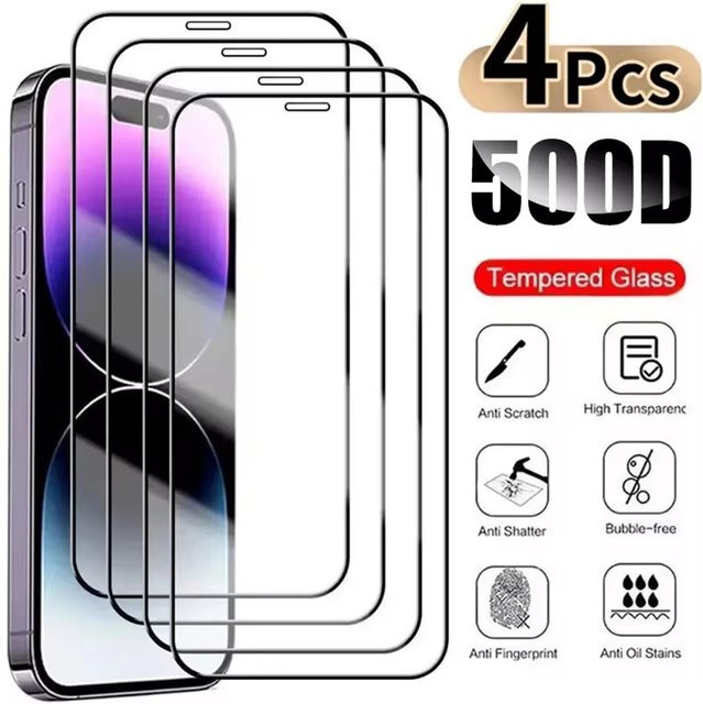 Ziai 4er-Pack Displayschutz aus gehärtetem Glas für iPhone Modelle, transparent - Bild 1