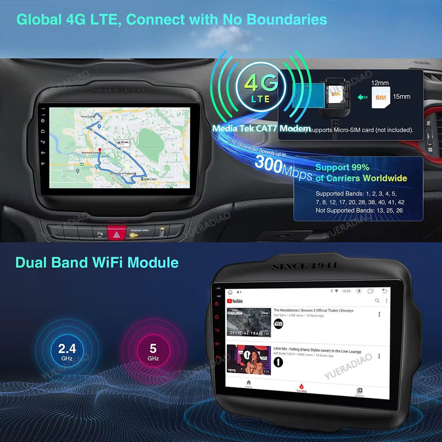Android 17 Autoradio für SsangYong Korando 3 und Actyon 2 (2013 - 2017) mit DVD, Rückfahrkamera, Bluetooth und Mirror Link Touchscreen in Schwarz - Bild 3