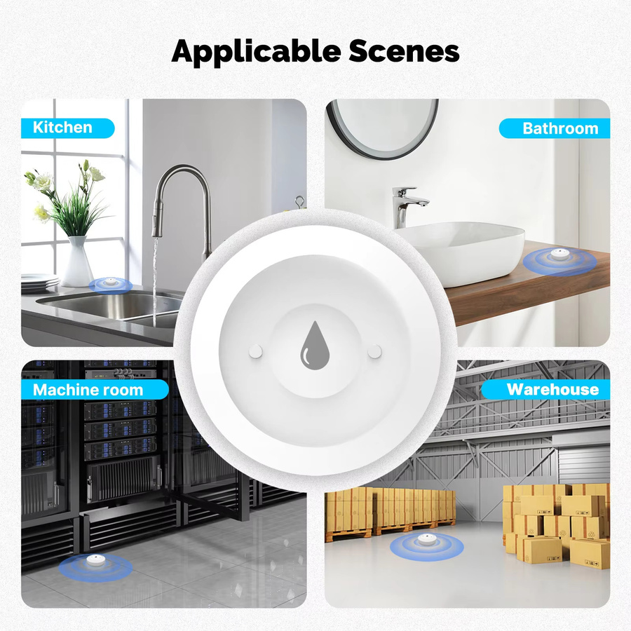 MOES Smart Wasserleckdetektor in Weiß, Tuya ZigBee-kompatibler Überschwemmungs- und Tauchsensor mit Echtzeitalarm und Smart Life App-Benachrichtigung - Bild 5
