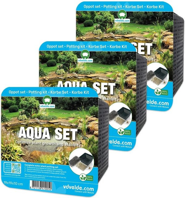 Vdvelde Aqua Set 3-teilig mit Körben und Substrat aus Ton, Kies und Lehm für deinen Teich - Bild 1
