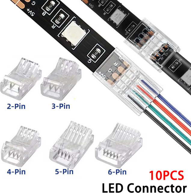 YSRSAI LED Streifen Anschluss Schnalle für SMD5050, transparent, 8/10/12mm - Bild 1