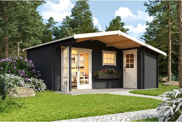 Lasita Gartenhaus Little Rock Maja mit Satteldach in Carbongrau B/H/T: 558,7 x 245,1 x 480 cm - Bild 1