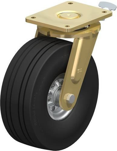 Blickle Lenkrolle LS-VLE 307K-RI4 mit Feststeller, schwarz/mehrfarbig, Rad-Durchmesser: 306 mm, Tragfähigkeit: 700 kg - Bild 1