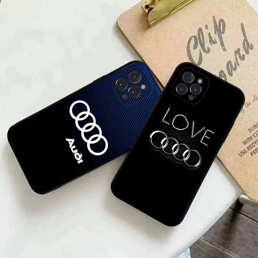 A-Audis Logo Handyhülle für iPhone 16 15 17 14 13 12 11 Pro Max Plus, Farbe: Schwarz - Bild 2