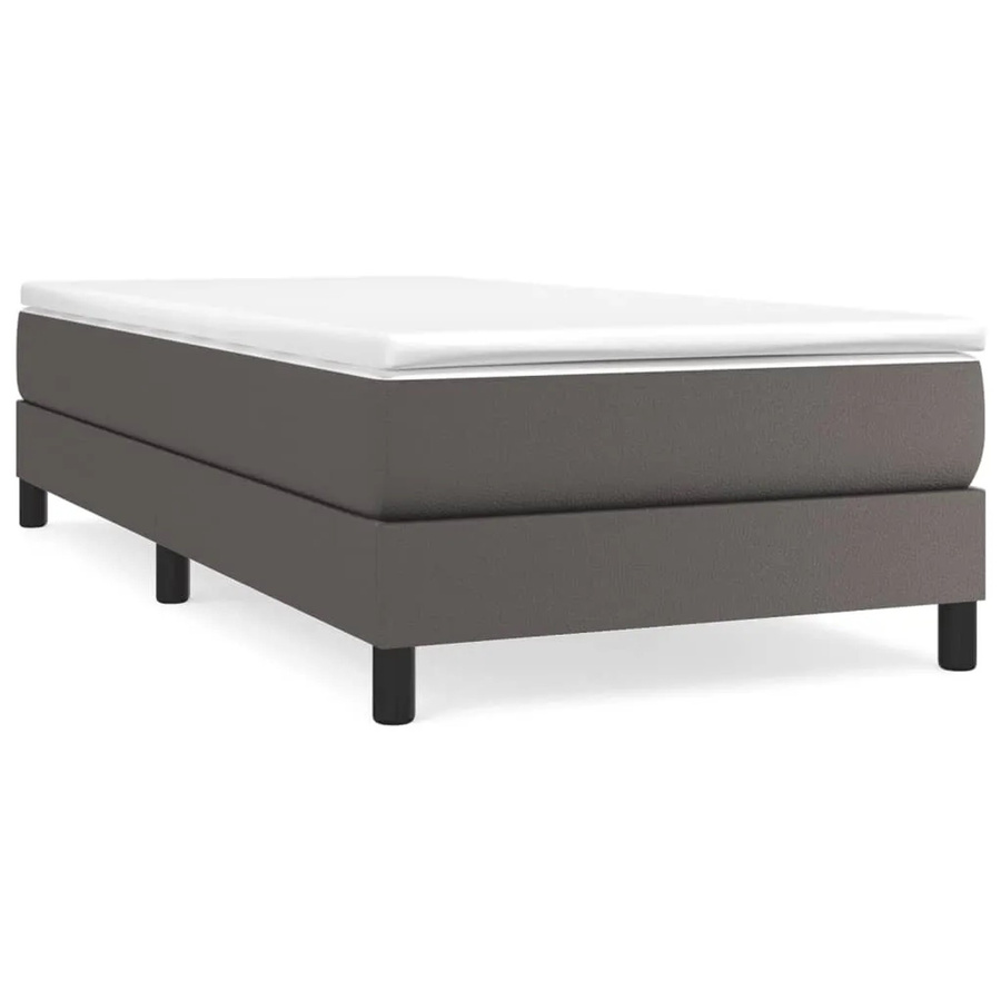 vidaXL Boxspringbett in Grau aus Kunstleder mit Maßen B: 100 cm, T: 200 cm, H: 203 cm - Bild 2