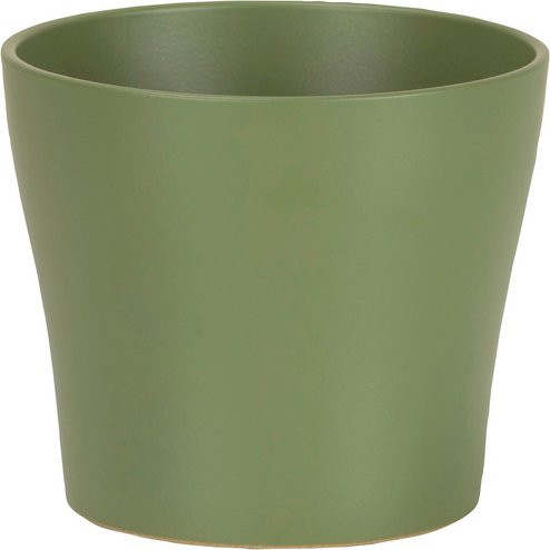 Scheurich Übertopf aus Keramik in Grün, runde Form für Zimmerpflanzen, Breite: 19 cm, Höhe: 16 cm - Bild 1