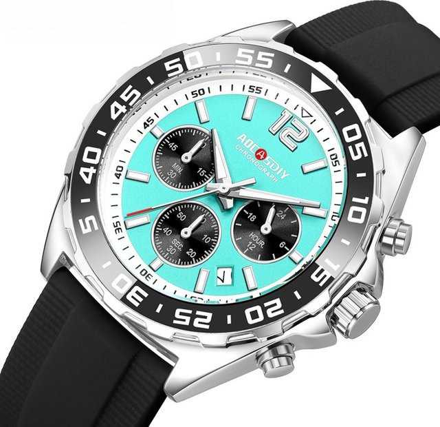 AOCASDIY Armbanduhr Quarz, Silikon, Schwarz, Herren - Bild 1