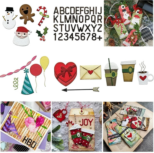 Metall Stanzformen für Scrapbooking und DIY Bastelarbeiten mit Alphabet und weihnachtlichen Motiven - Bild 1