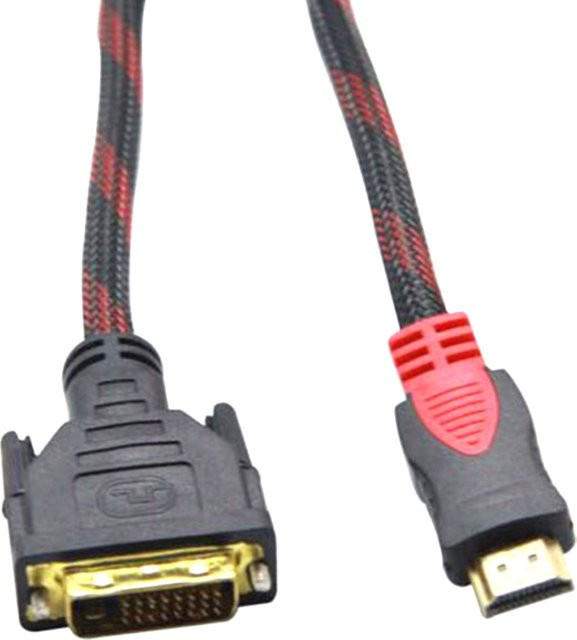 Wsellda DVI auf HDMI Video Kabel, vergoldete 24+1 Pin Stecker, 1080P Full HD, schwarz - Bild 1