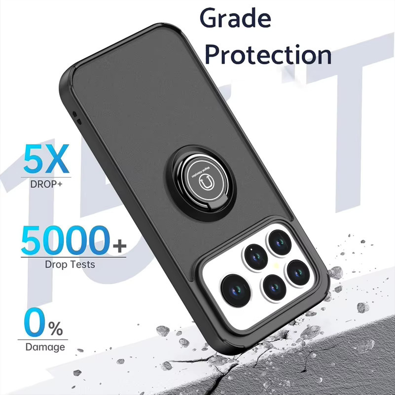 Magnetische 360° Ring Autohalterung Schutzhülle für Xiaomi Poco Modelle in Transparent - Bild 4