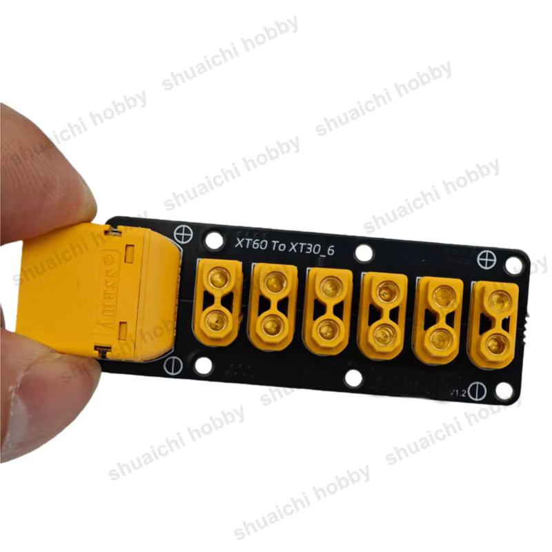 YUENHOANG PDB Modul 6-Kanal Leistungsverteiler mit 100A XT60 Eingang und XT30 Ausgängen für RC Drohnen, Autos, Roboter und Boote - Bild 3