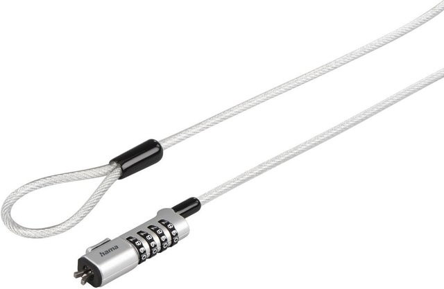 Hama Notebookschloss Wedge mit Zahlenkombination in Silber - Bild 1