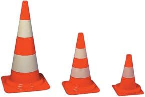 WEMAS Verkehrsleitkegel aus PVC in Orange und Weiß, Höhe: 50 cm - Bild 1